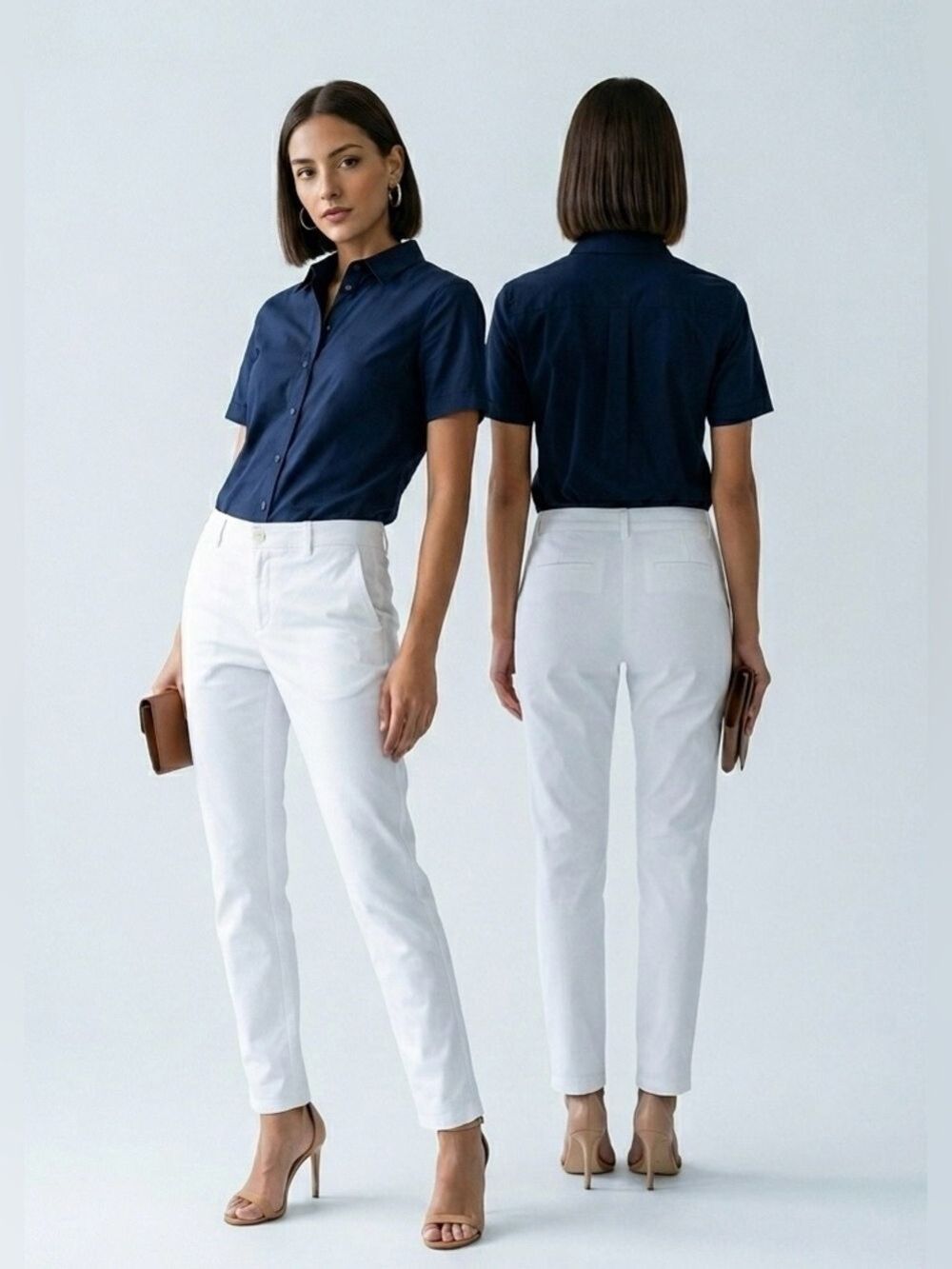 Michael Kors White Straight Leg Pants Size 8 EUC Like New Stretch Trousers - Picture 2 of 6